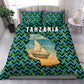 Tanzania Coastal Life Bedding Set - Swahili Dhow Boat and Tribal Pattern