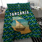 Tanzania Coastal Life Bedding Set - Swahili Dhow Boat and Tribal Pattern