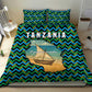 Tanzania Coastal Life Bedding Set - Swahili Dhow Boat and Tribal Pattern