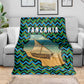 Tanzania Coastal Life Blanket - Swahili Dhow Boat and Tribal Pattern