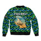 Tanzania Coastal Life Bomber Jacket - Swahili Dhow Boat and Tribal Pattern