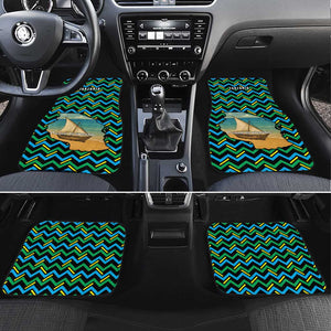 Tanzania Coastal Life Car Mats - Swahili Dhow Boat and Tribal Pattern