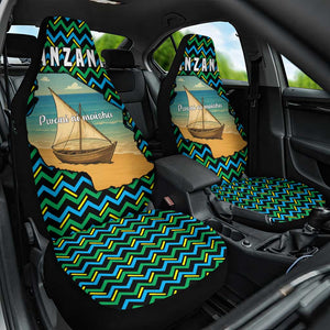 Tanzania Coastal Life Car Seat Cover - Swahili Dhow Boat and Tribal Pattern
