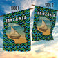 Tanzania Coastal Life Garden Flag - Swahili Dhow Boat and Tribal Pattern