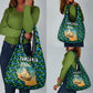Tanzania Coastal Life Grocery Bag - Swahili Dhow Boat and Tribal Pattern