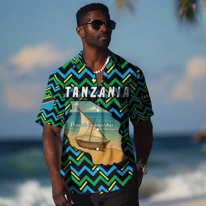 Tanzania Coastal Life Hawaiian Shirt - Swahili Dhow Boat and Tribal Pattern