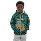 Tanzania Coastal Life Kid Hoodie - Swahili Dhow Boat and Tribal Pattern