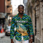 Tanzania Coastal Life Long Sleeve Button Shirt - Swahili Dhow Boat and Tribal Pattern