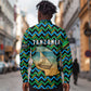 Tanzania Coastal Life Long Sleeve Button Shirt - Swahili Dhow Boat and Tribal Pattern