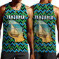 Tanzania Coastal Life Men Tank Top - Swahili Dhow Boat and Tribal Pattern