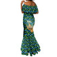 Tanzania Coastal Life Mermaid Dress - Swahili Dhow Boat and Tribal Pattern
