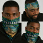 Tanzania Coastal Life Neck Gaiter - Swahili Dhow Boat and Tribal Pattern TS04