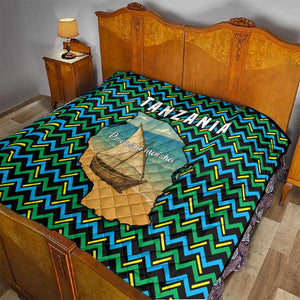 Tanzania Coastal Life Quilt - Swahili Dhow Boat and Tribal Pattern