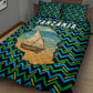 Tanzania Coastal Life Quilt Bed Set - Swahili Dhow Boat and Tribal Pattern