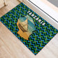 Tanzania Coastal Life Rubber Doormat - Swahili Dhow Boat and Tribal Pattern