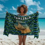 Tanzania Coastal Life Sarong - Swahili Dhow Boat and Tribal Pattern