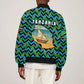 Tanzania Coastal Life Sleeve Zip Bomber Jacket - Swahili Dhow Boat and Tribal Pattern