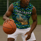 Tanzania Coastal Life Sleeveless Hoodie - Swahili Dhow Boat and Tribal Pattern - African Pride
