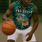 Tanzania Coastal Life Sleeveless Zip Hoodie - Swahili Dhow Boat and Tribal Pattern - African Pride