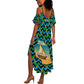 Tanzania Coastal Life Summer Maxi Dress - Swahili Dhow Boat and Tribal Pattern