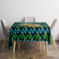 Tanzania Coastal Life Tablecloth - Swahili Dhow Boat and Tribal Pattern