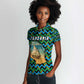 Tanzania Coastal Life Women Polo Shirt - Swahili Dhow Boat and Tribal Pattern