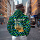 Tanzania Coastal Life Zip Hoodie - Swahili Dhow Boat and Tribal Pattern
