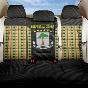 Equatorial Guinea Heritage Back Car Seat Cover - National Emblem and Tribal Zebra Print