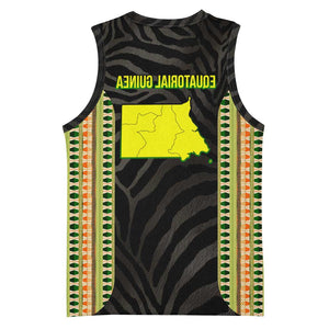 Equatorial Guinea Heritage Basketball Jersey - National Emblem and Tribal Zebra Print - African Pride