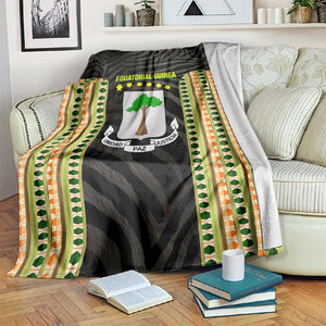 Equatorial Guinea Heritage Blanket - National Emblem and Tribal Zebra Print