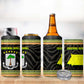 Equatorial Guinea Heritage 4 in 1 Can Cooler Tumbler - National Emblem and Tribal Zebra Print