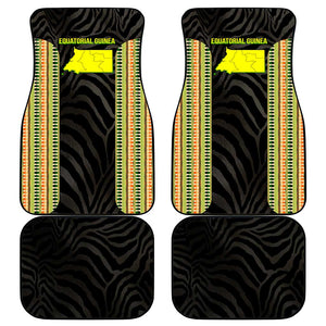 Equatorial Guinea Heritage Car Mats - National Emblem and Tribal Zebra Print