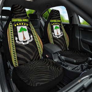 Equatorial Guinea Heritage Car Seat Cover - National Emblem and Tribal Zebra Print