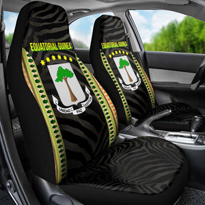 Equatorial Guinea Heritage Car Seat Cover - National Emblem and Tribal Zebra Print