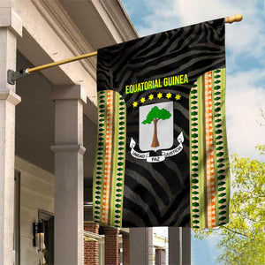 Equatorial Guinea Heritage Garden Flag - National Emblem and Tribal Zebra Print