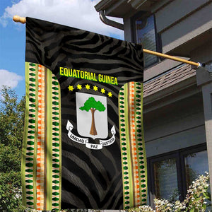 Equatorial Guinea Heritage Garden Flag - National Emblem and Tribal Zebra Print