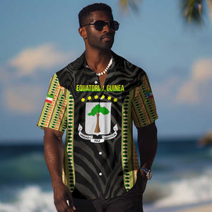 Equatorial Guinea Heritage Hawaiian Shirt - National Emblem and Tribal Zebra Print