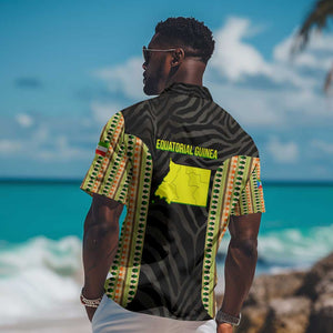 Equatorial Guinea Heritage Hawaiian Shirt - National Emblem and Tribal Zebra Print