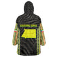 Equatorial Guinea Heritage Kid Wearable Blanket Hoodie - National Emblem and Tribal Zebra Print