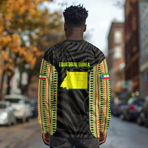 Equatorial Guinea Heritage Long Sleeve Shirt - National Emblem and Tribal Zebra Print