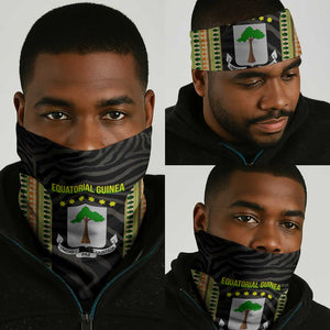 Equatorial Guinea Heritage Neck Gaiter - National Emblem and Tribal Zebra Print TS04