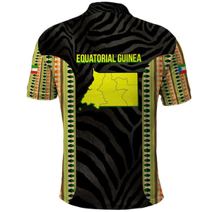 Equatorial Guinea Heritage Polo Shirt - National Emblem and Tribal Zebra Print
