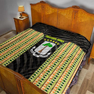 Equatorial Guinea Heritage Quilt - National Emblem and Tribal Zebra Print