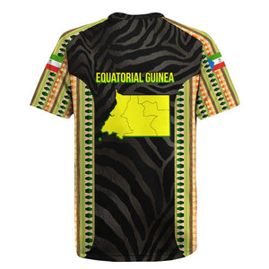 Equatorial Guinea Heritage Rugby Jersey - National Emblem and Tribal Zebra Print