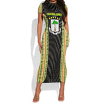 Equatorial Guinea Heritage Short Sleeve Bodycon Dress - National Emblem and Tribal Zebra Print
