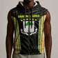 Equatorial Guinea Heritage Sleeveless Zip Hoodie - National Emblem and Tribal Zebra Print - African Pride