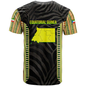 Equatorial Guinea Heritage T shirt - National Emblem and Tribal Zebra Print