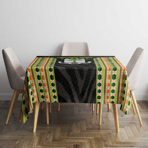 Equatorial Guinea Heritage Tablecloth - National Emblem and Tribal Zebra Print
