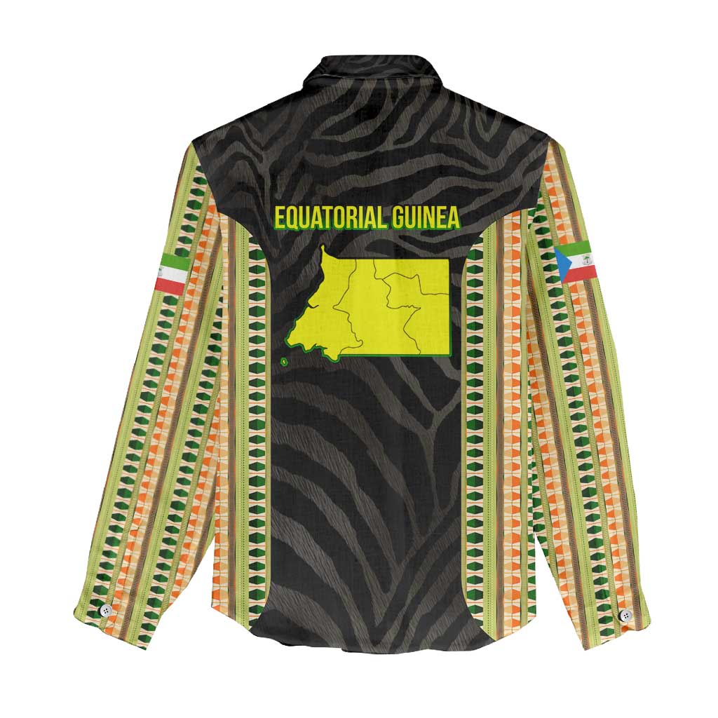 Equatorial Guinea Heritage Women Casual Shirt - National Emblem and Tribal Zebra Print