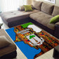 Equatorial Guinea Kente Area Rug - Tribal Mask and National Coat of Arms